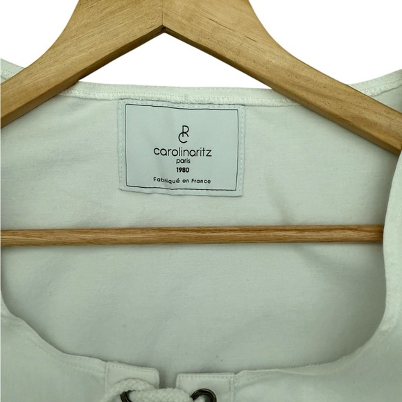 Carolin Ritz Paris White Lace-Up Romper Size 4 - Picture 5 of 7